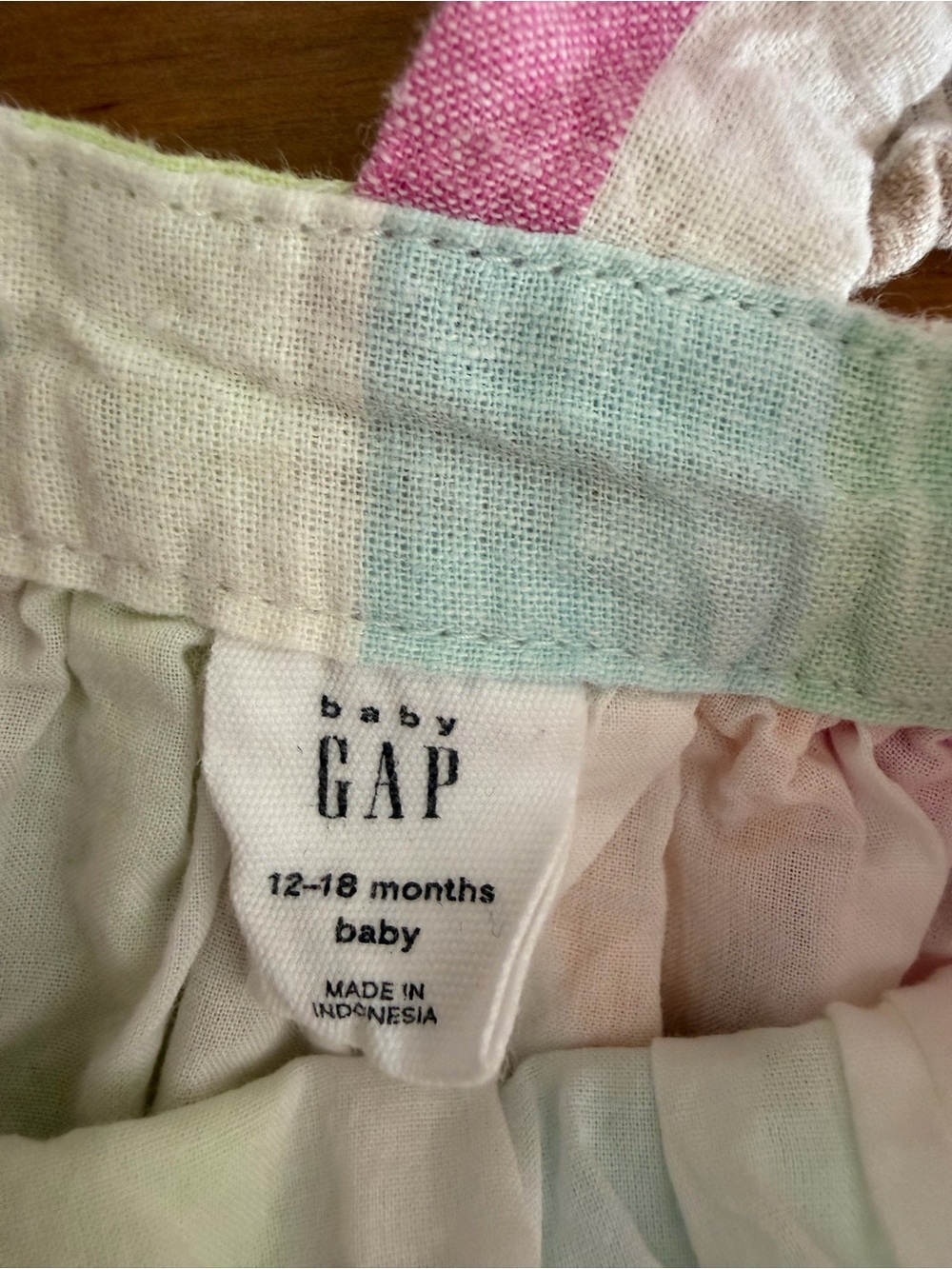 GAP Baby Pastel Striped Sundress in Mint, Pink, Peach Size 12-18M - Picture 9 of 10